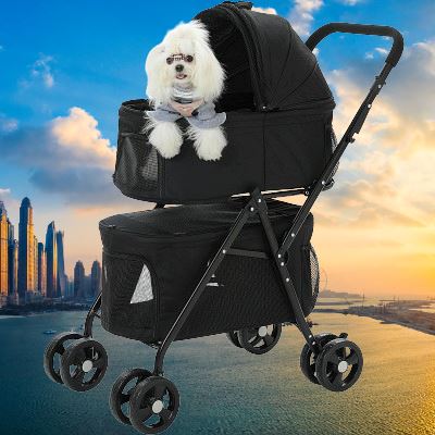 Poussette pour Chien - PetStroller™ - Noir - Nature chien