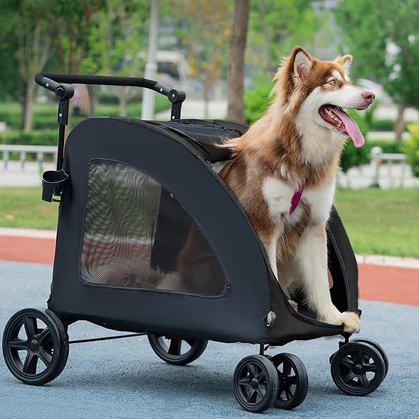 Poussette pour Chien - StrollyPet™ - Noir - Nature chien